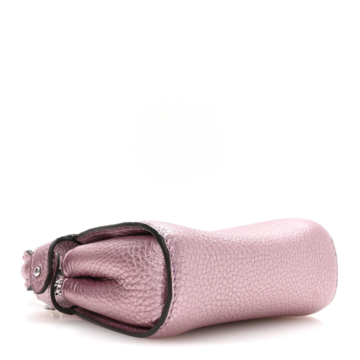 Metallic Cuoio Romano Selleria Nano Peekaboo Satchel Purple