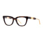 Gucci Eyeglasses Cat Eye Full Rim, Havana Frame and Clear Demo Lenses Lens GG0601O005