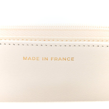 Caviar Quilted Enamel Coco Casino Wallet On Chain WOC White