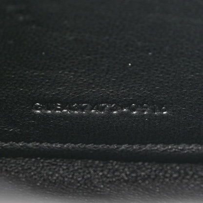 Sheepskin Tri-Quilt Monogram Envelope Chain Wallet Black
