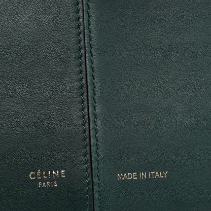 Smooth Calfskin Medium Tri-Fold Bag Bottle Green