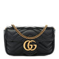 Calfskin Matelasse Super Mini GG Marmont Shoulder Bag Black