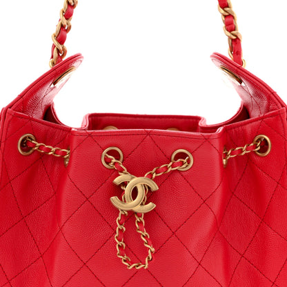 Caviar Quilted Mini Chanel 25 Handbag Red