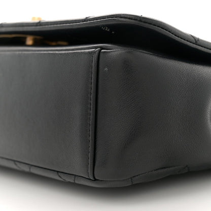 Lambskin Quilted Chain To Chain Flap Black