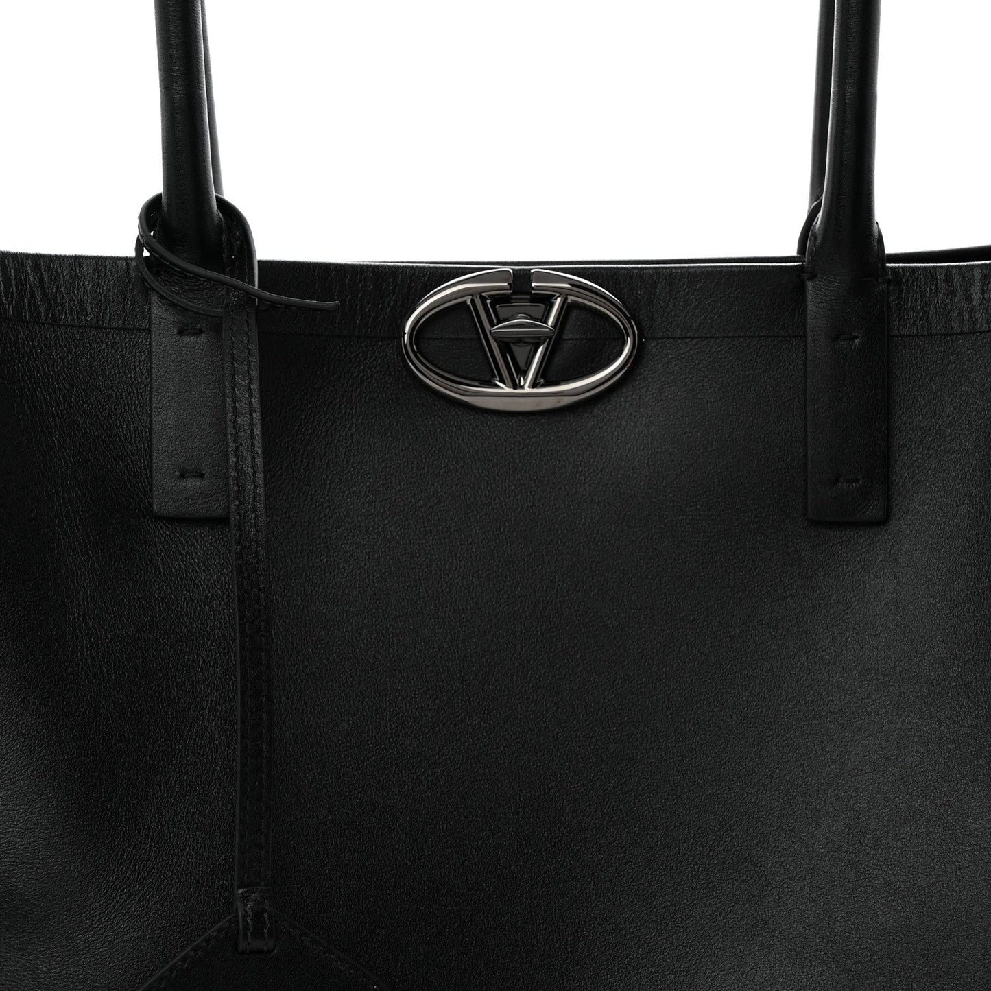 Calfskin Vlogo Medium Locker Tote Black
