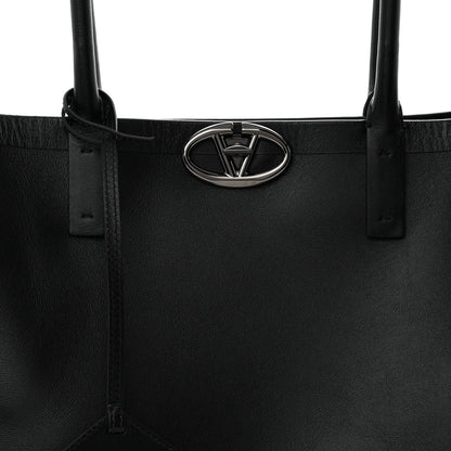 Calfskin Vlogo Medium Locker Tote Black