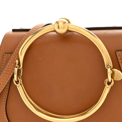 Calfskin Suede Medium Nile Bracelet Bag Caramel