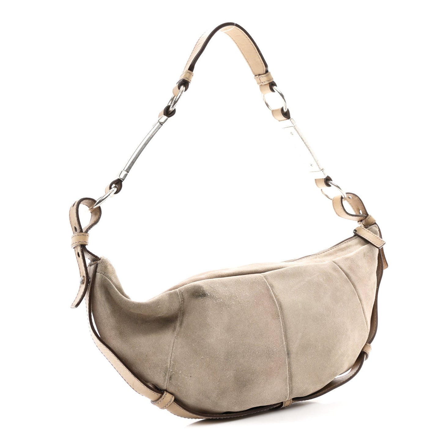 Suede Calfskin Small Hobo Beige