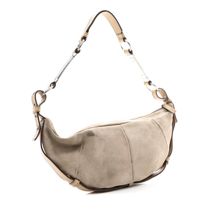 Suede Calfskin Small Hobo Beige