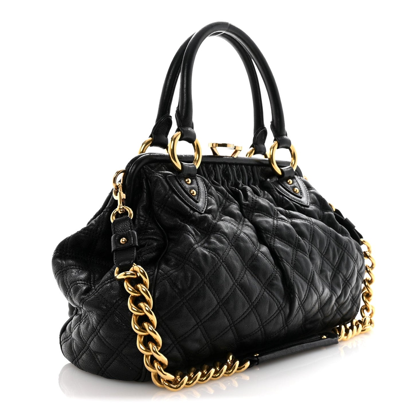 Calfskin Quilted Stam Black
