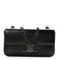 Shiny Calfskin Triomphe Chain Bag Black
