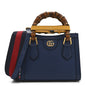 Textured Dollar Calfskin Web Mini Diana Tote Bag Royal Crop