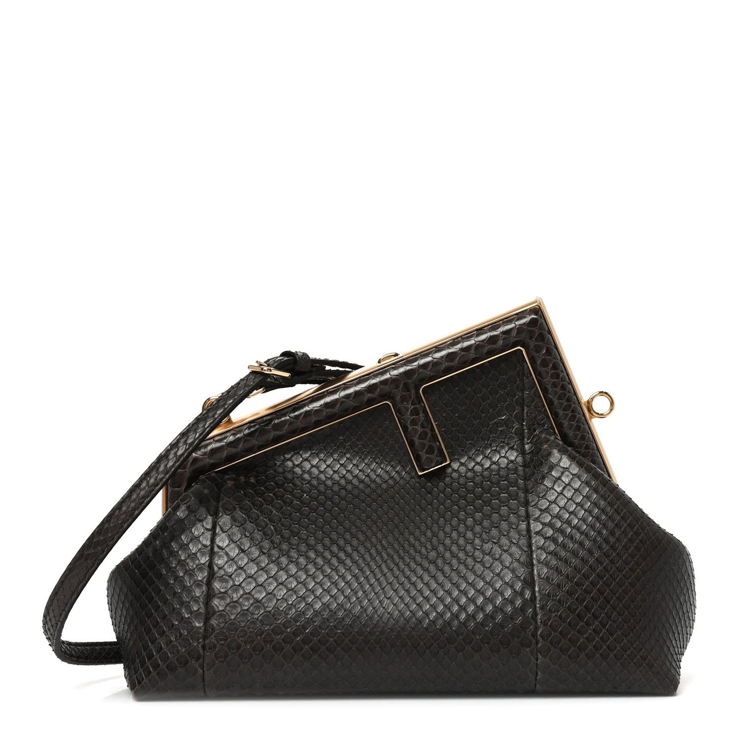 Snakeskin Small Fendi First Brown