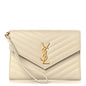 Grain De Poudre Matelasse Chevron Cassandre Envelope Chain Wallet Crema Soft