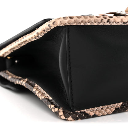 Vitello Century Snakeskin F is Fendi Flower Burst FF Small Kan I Shoulder Bag Black Beige