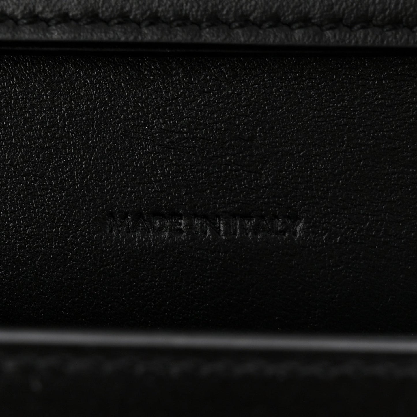 Shiny Calfskin Triomphe Margo Wallet on Chain Black