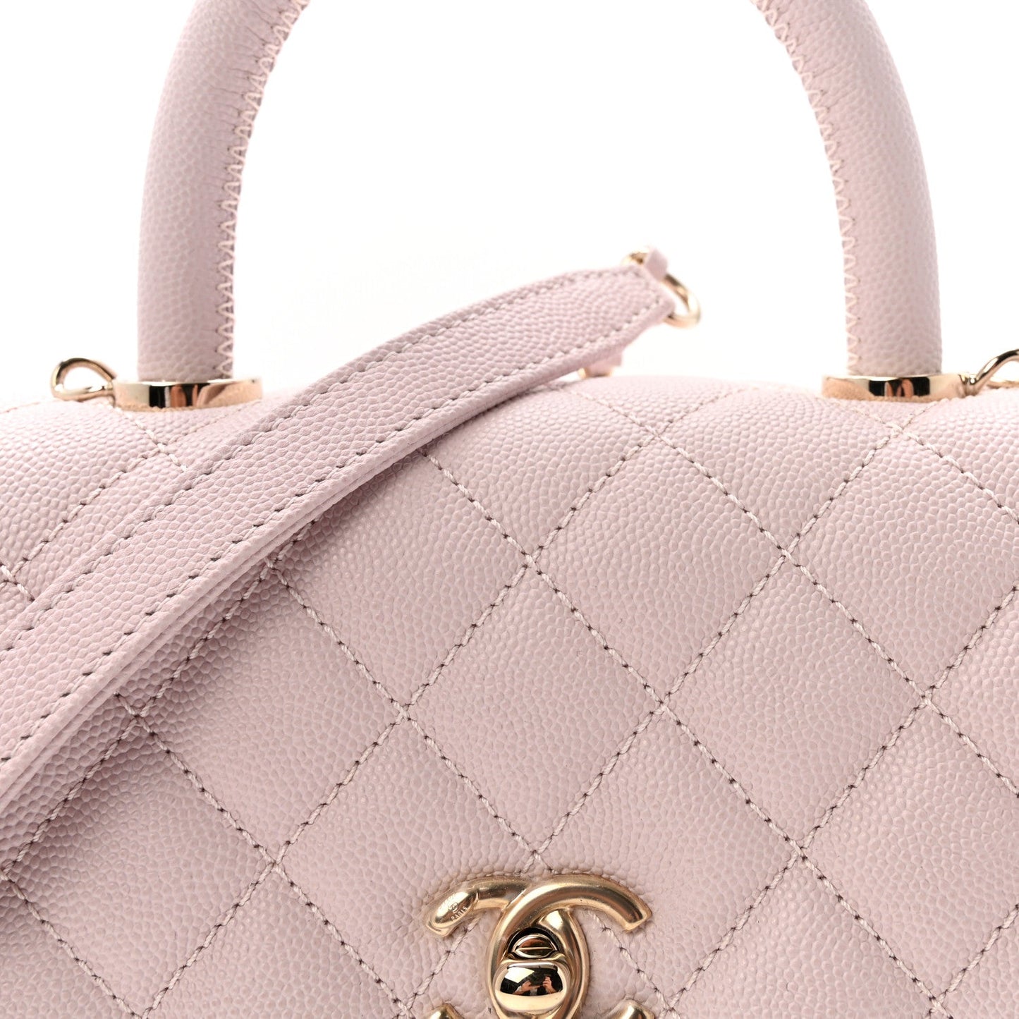Caviar Quilted Mini Coco Handle Flap Lilac