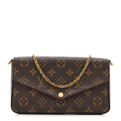 Monogram Pochette Felicie Chain Wallet Fuchsia