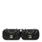 Lambskin Quilted Double Mini Flap Crossbody Black