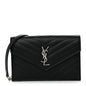 Grain De Poudre Matelasse Chevron Monogram Chain Wallet Black