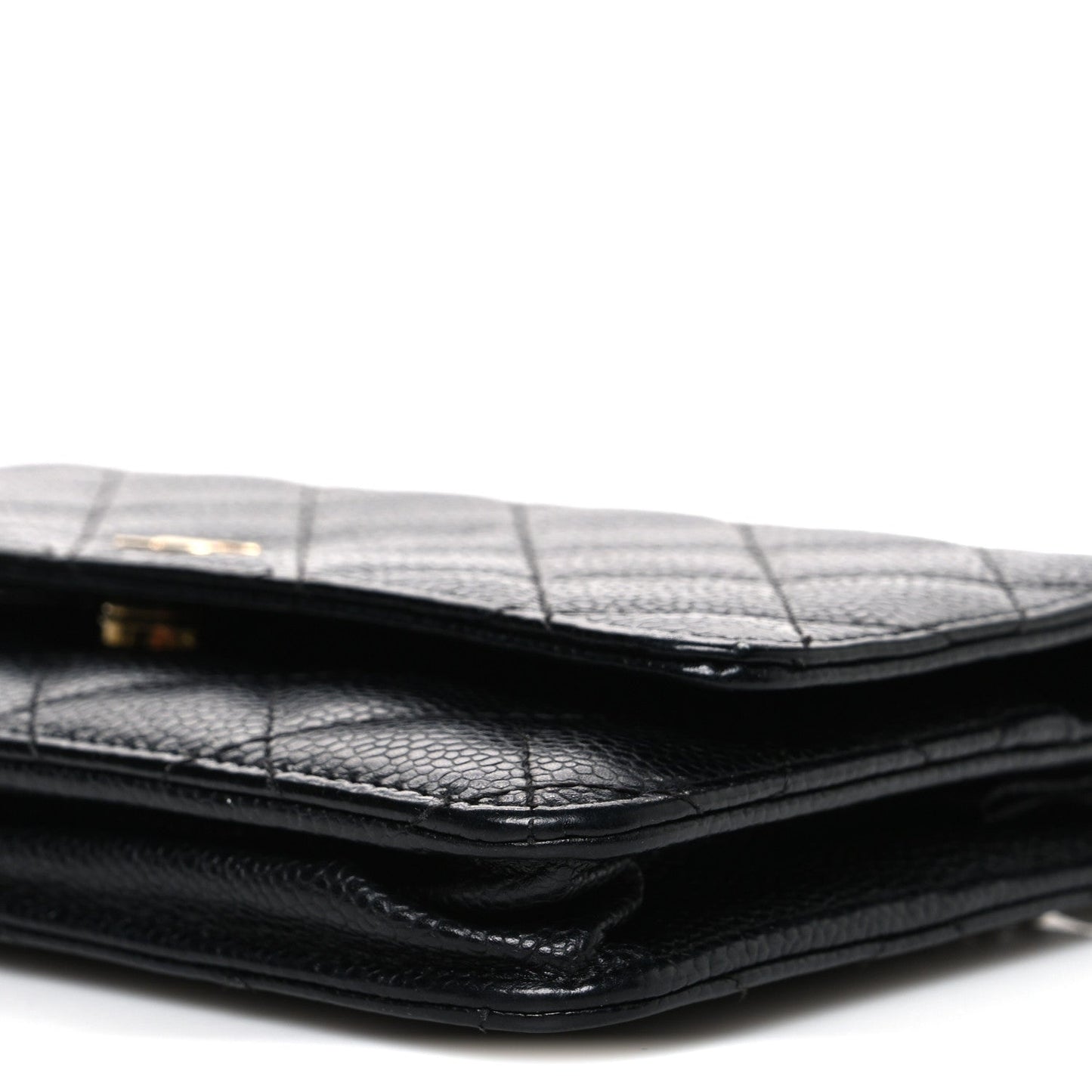 Caviar Quilted Wallet on Chain WOC Black