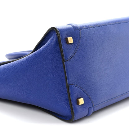 Drummed Calfskin Mini Luggage Indigo