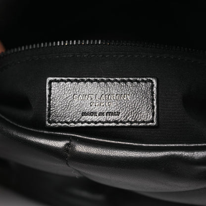 Lambskin Quilted Toy Loulou Puffer Monogram Monochrome Chain Satchel Black