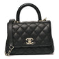 Caviar Quilted Extra Mini Coco Handle Flap Black