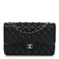 Caviar Quilted Jumbo Double Flap Black