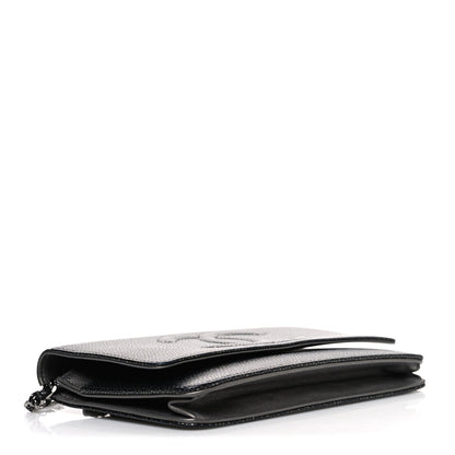 Metallic Caviar Timeless CC Wallet On Chain WOC Grey