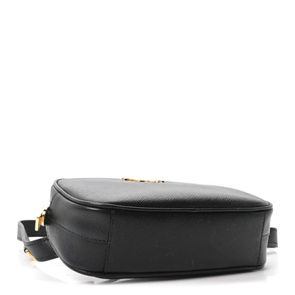 Saffiano Lux Metal Belt Bag Black