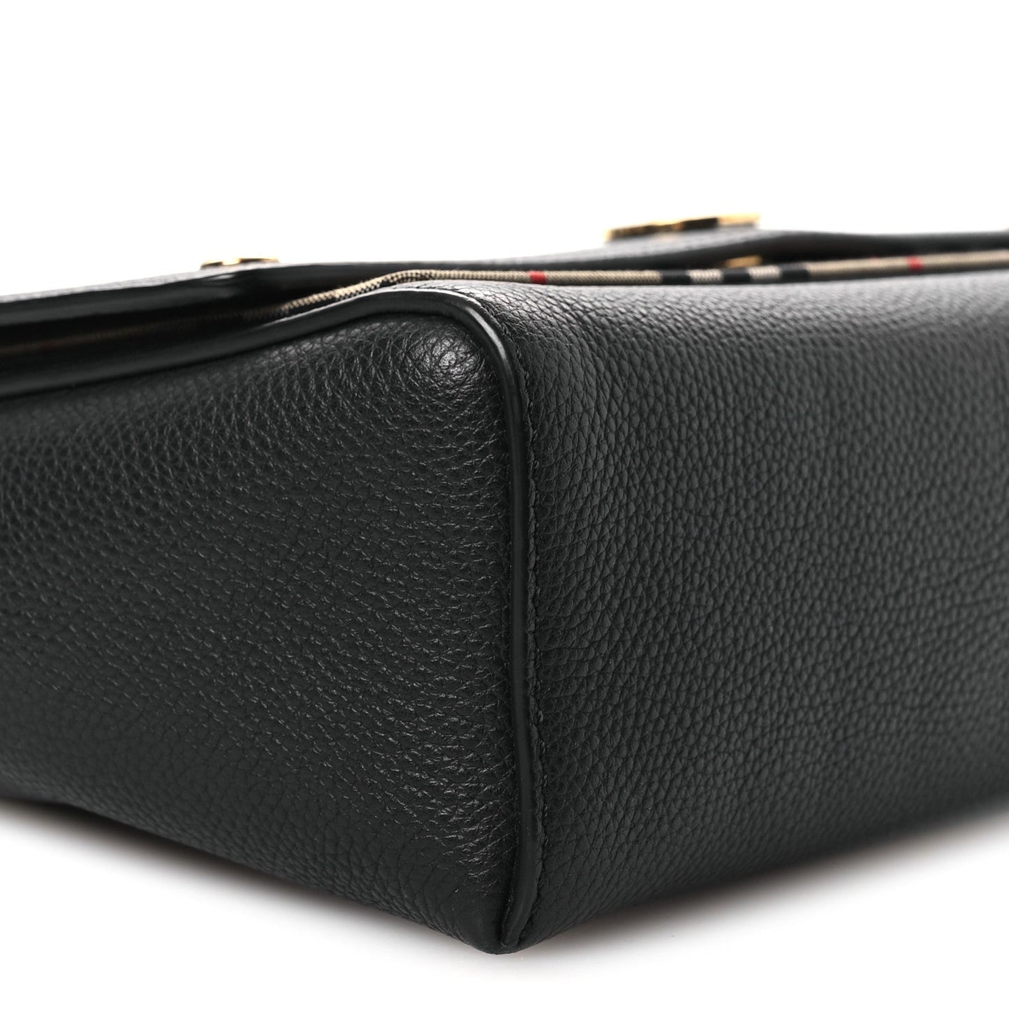 Grainy Calfskin Vintage Check Note Crossbody Bag Black