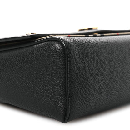 Grainy Calfskin Vintage Check Note Crossbody Bag Black