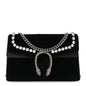 Velvet Crystal Super Mini Dionysus Shoulder Bag Black