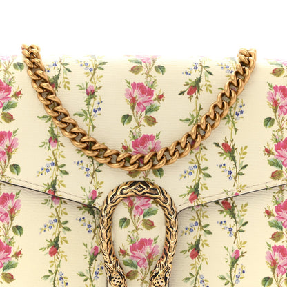 Calfskin Floral Print Mini Dionysus Chain Wallet Ivory Pink