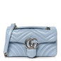 Lambskin Matelasse Small GG Marmont Shoulder Bag Porcelain Light Blue
