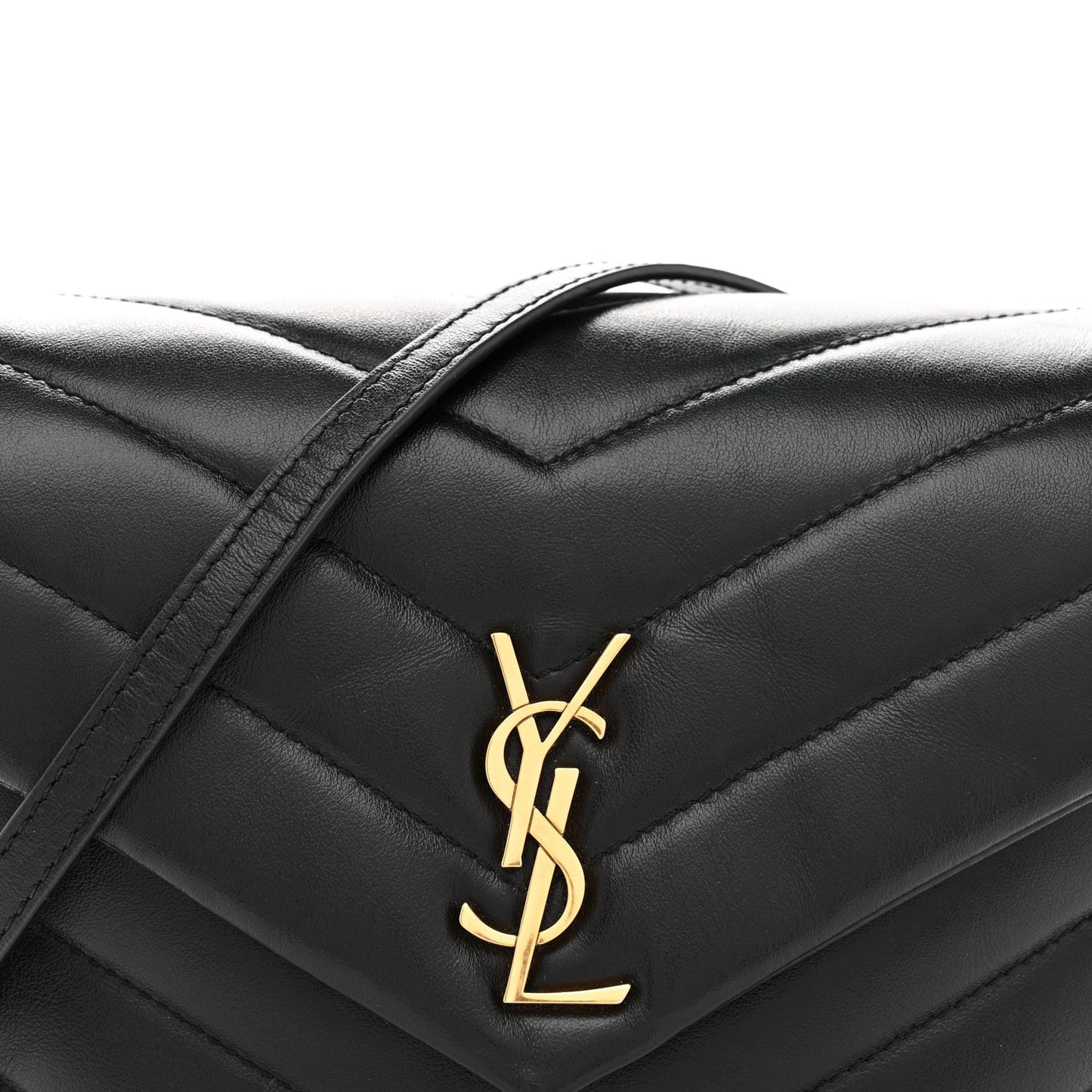 Calfskin Y Quilted Monogram Toy Loulou Crossbody Bag Black