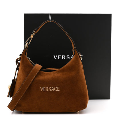 Suede Logo Tag Hobo Tobacco