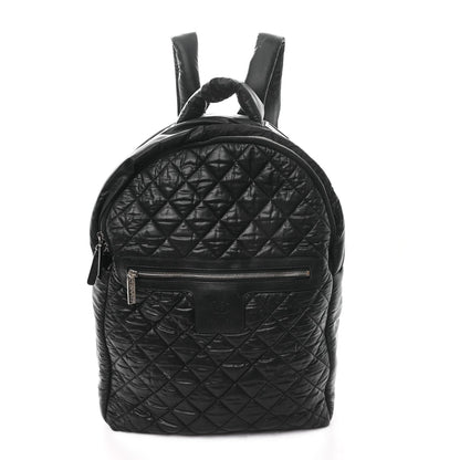 Nylon Quilted Coco Cocoon Backpack Black