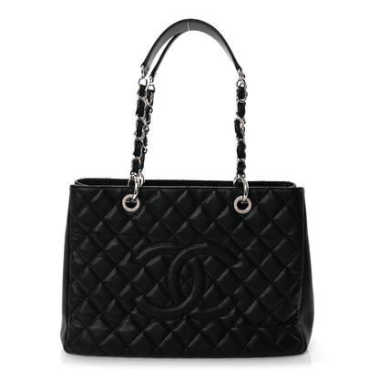 Caviar Quilted Grand Shopping Tote GST Black
