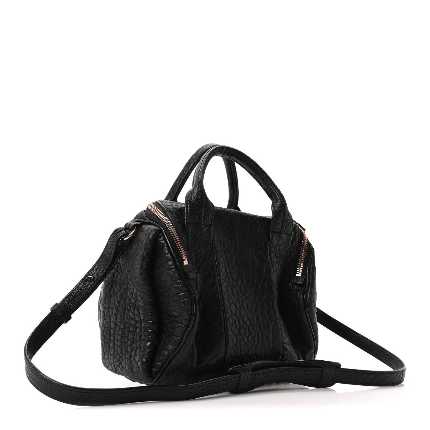 Pebbled Lambskin Rockie Black Rose Gold Hardware