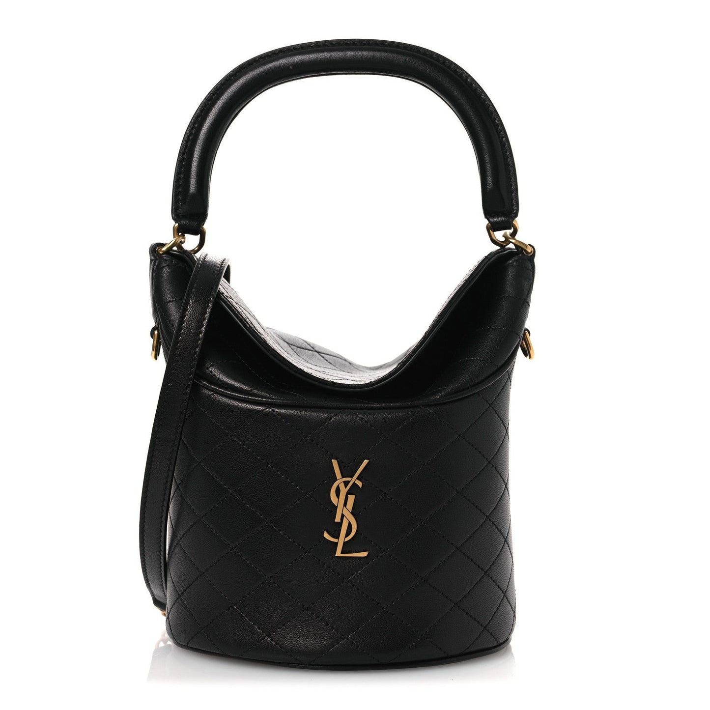 Lambskin Gabby Mini Bucket Bag Black