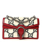 Tweed GG Monogram Small Dionysus Shoulder Bag White Black Romantic Cherry