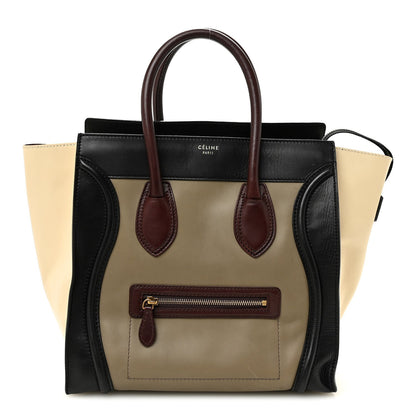 Smooth Calfskin Mini Tri-Color Luggage Grey