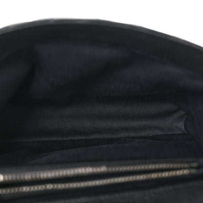 Sheepskin Matelasse Chevron Monogram Medium College Bag Black