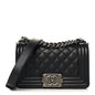 Caviar Quilted Small Boy Flap Black