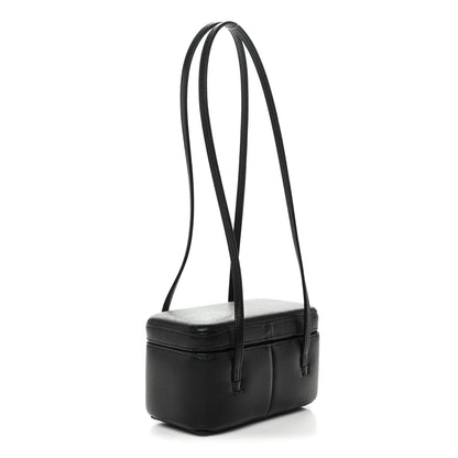 Shiny Caviar Preppy Coco Long Vanity With Strap Black