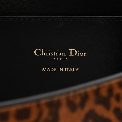 Calfskin Pony Hair Leopard Print Miss Dior Flap Black