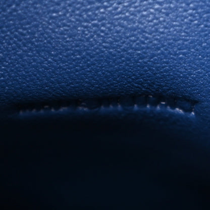 Shiny Calfskin Crocodile Embossed Small Hourglass Top Handle Bag Navy