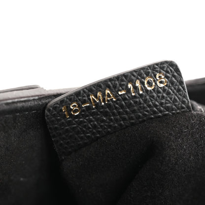 Grained Calfskin Mini Saddle Bag Black